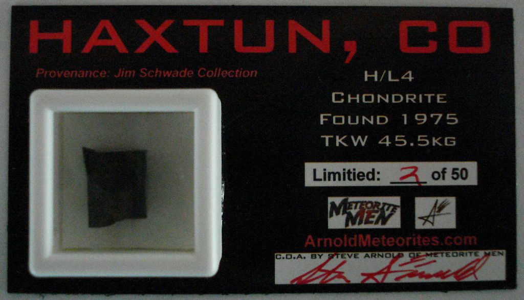  Haxtun Co H L4 Meteorite Magnet Schwade Coll