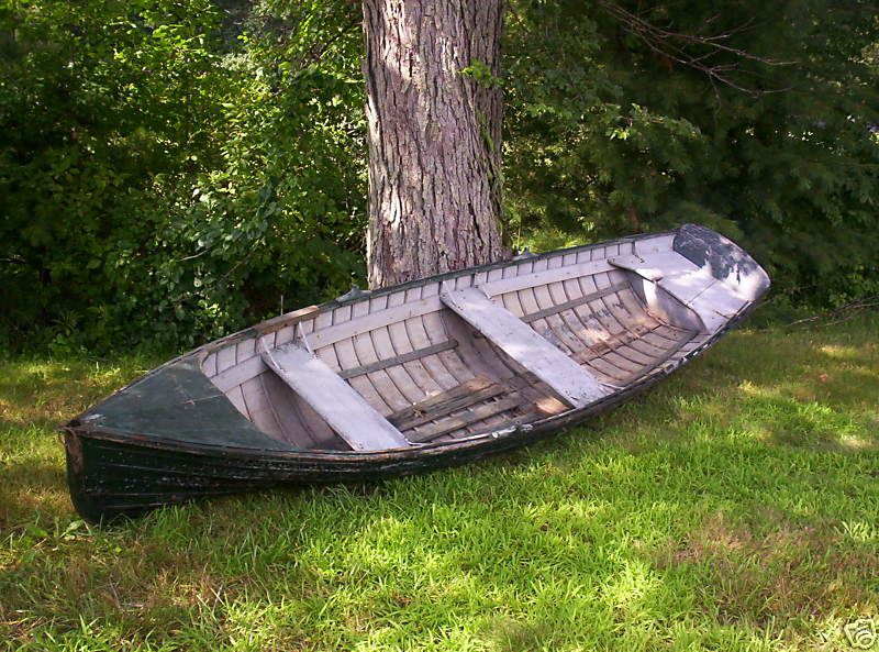 RARE Vintage Michigan Steel Rowboat Whitehall Skiff