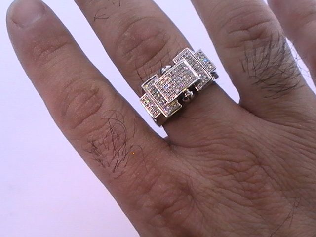  Diamond Ring 14k White Gold Micro Pave Diamond Ring 9 7 Grams
