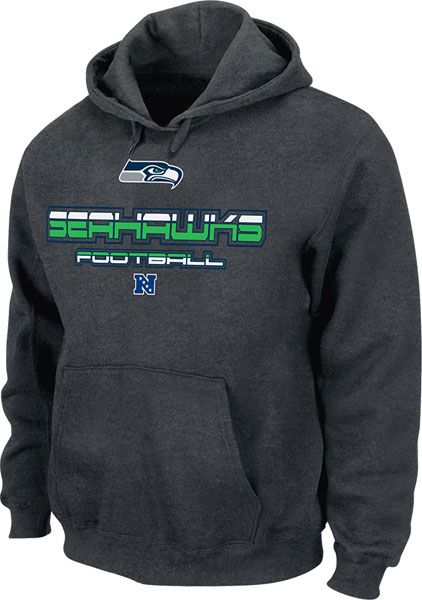 Seattle Seahawks Charcoal Heather NFL 1st and Goal V Hooded Sweatshirt