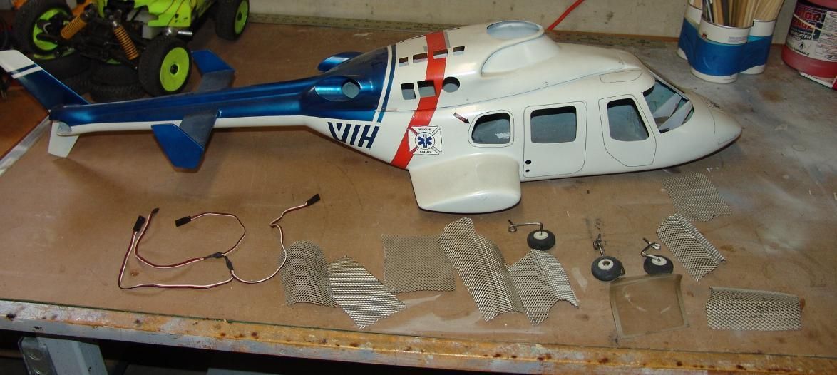 BELL222 50SIZE Trex 600 RC Fiberglass Helicopter Body