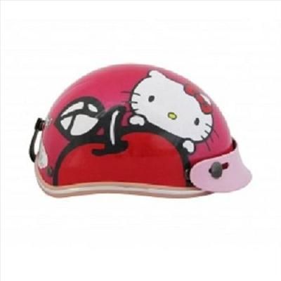 Hello Kitty Kids Motor Bike Helmet Harley Apple Pink, White, Hotpink