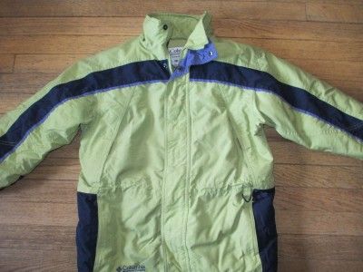  GIRLS SZ 10 / 12 LIME GREEN AND BLUE WINTER SKI SNOWBOARD JACKET COAT