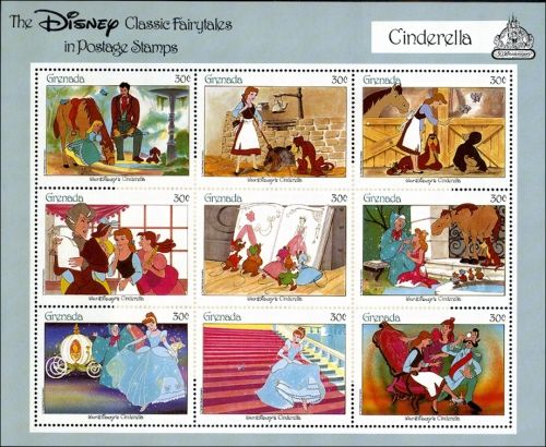 Disney Classic Fairytales Six Souvenir Sheets Grenada