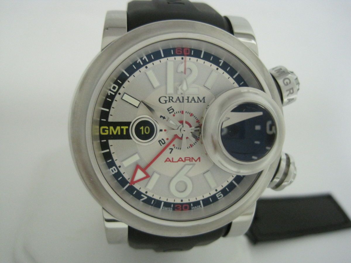 Graham 2SWGS S23A K06B Swordfish Grillo Silver GMT Alarm Automatic