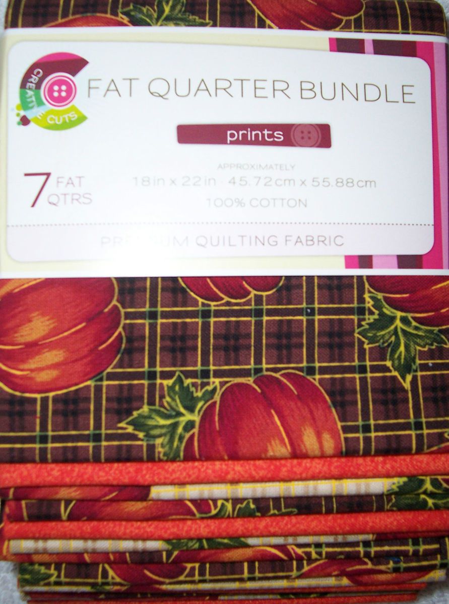 Fat Quarter Bundle Autumn Harvest Pumpkin Plaid Print Premium