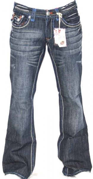 New Mens Laguna Beach Jeans Hermosa Beach Fleur De Lis Bootcut 33