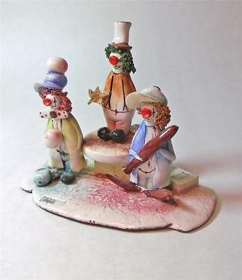 Lino Zampiva vintage ITALIAN art pottery figurine clowns sculpture