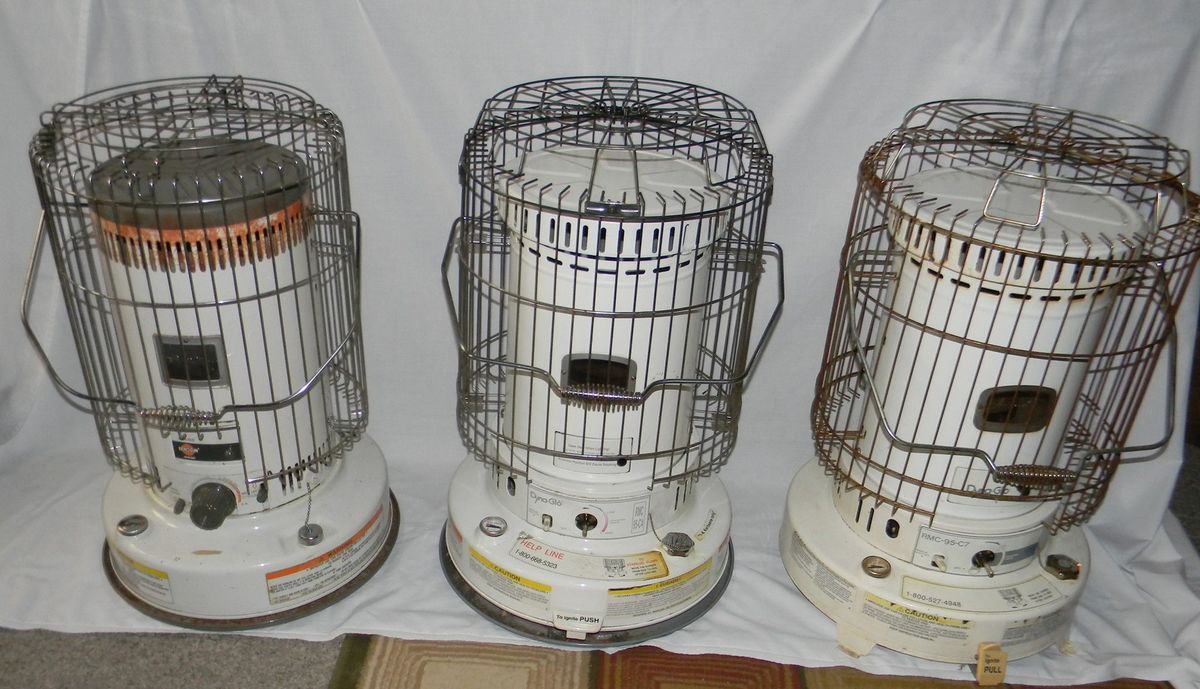 LOT OF 3 KEROSENE HEATERS HEATER KERO SUN DYNA GLO 23 000 BTU PICK UP