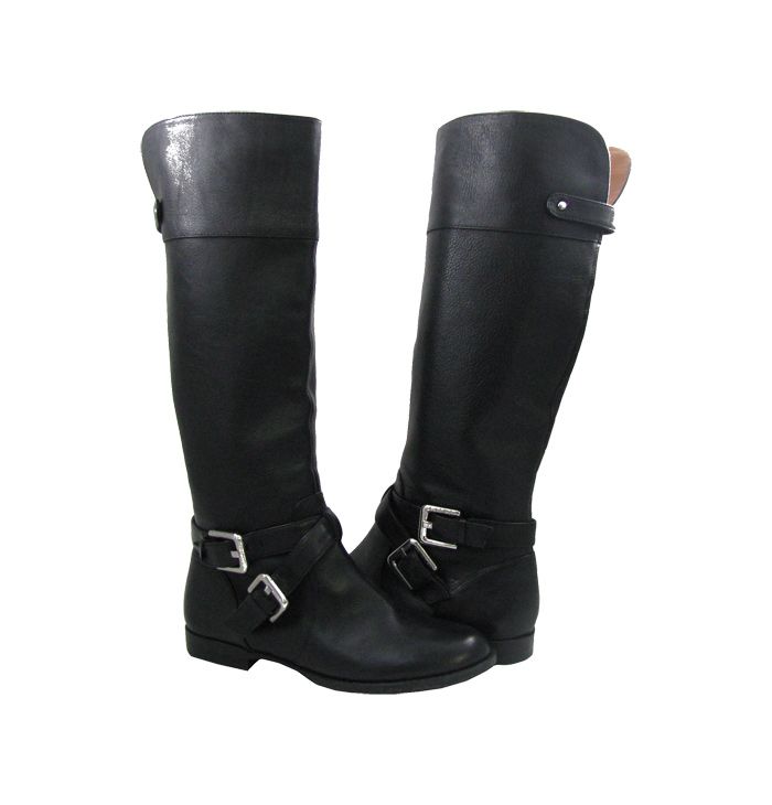 New Calvin Klein Womens Hayden Waxy Tumbld Leather Black Boot 5 5