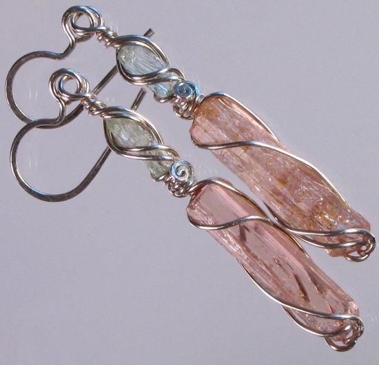 Ouro Preto Imperial Topaz Hiddenite Crystal NC Earrings