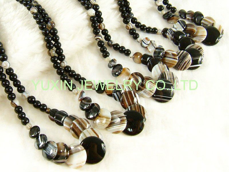 Tibetan Heaven Eye Stone Agate Circle Beads Necklace