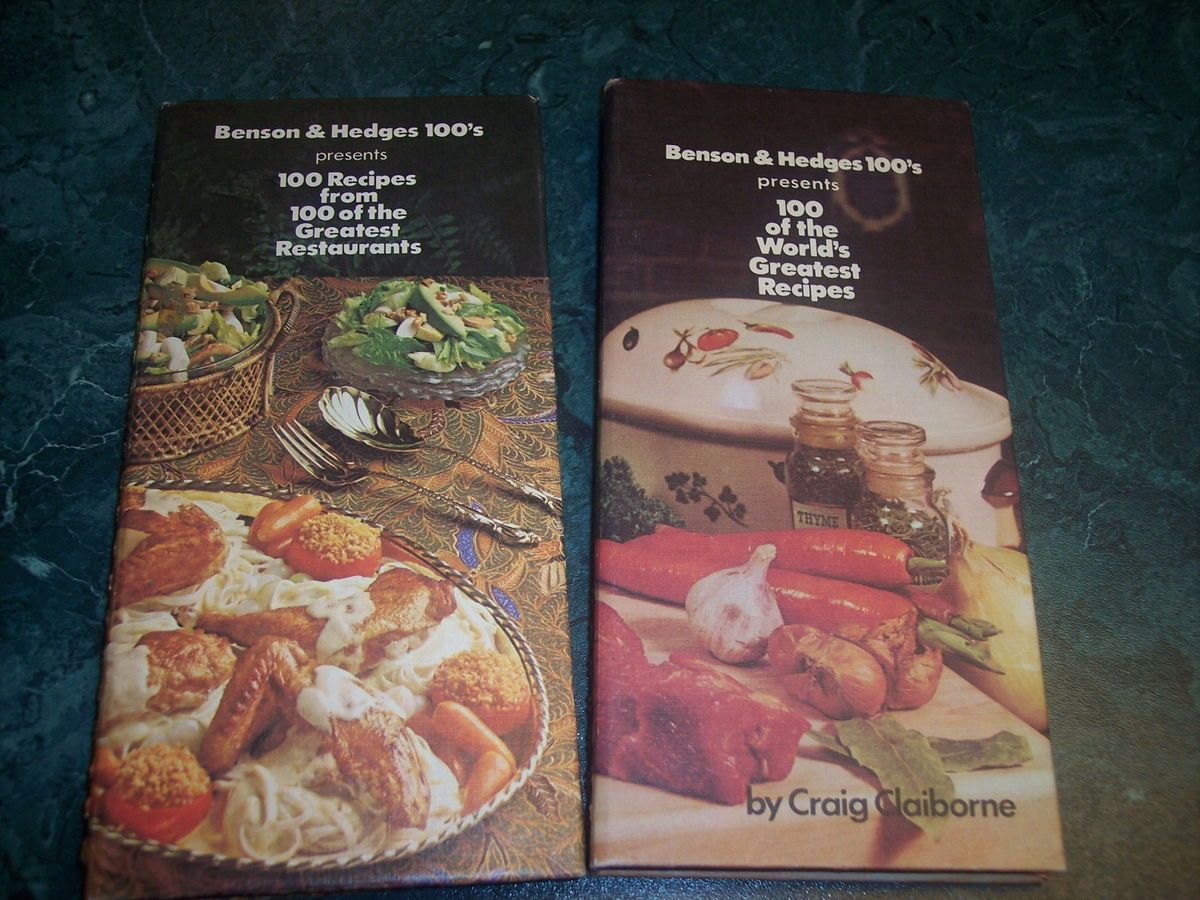 Benson & Hedges 100s Vintage Cookbooks 2 HC Spiral Bound Cigarette