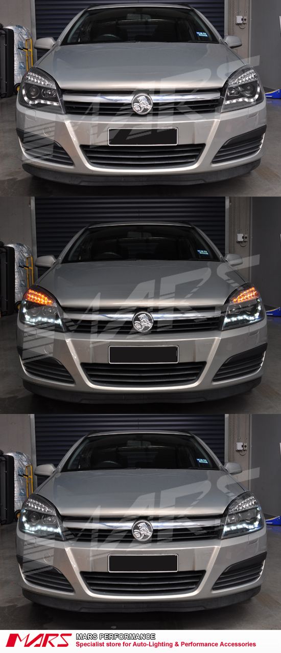 Day Time DRL Projector Headlight Holden Astra 04 11 Blk