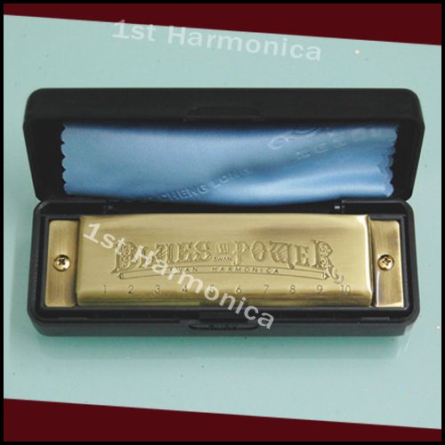 New Brass Swan Harmonica Blues Diatonic Harps Key of C do Clean Cloth