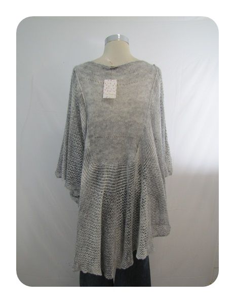 New Free People Gray Heather Mohair Ruffle Watson Cape Sweater Mall $