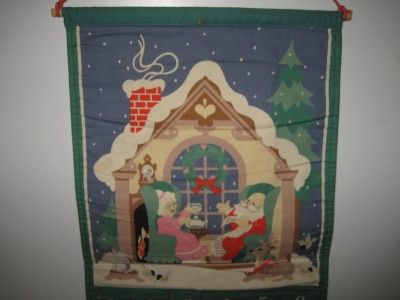 Vintage 1987 Avon Cloth Christmas Advent Countdown Calendar with Mouse
