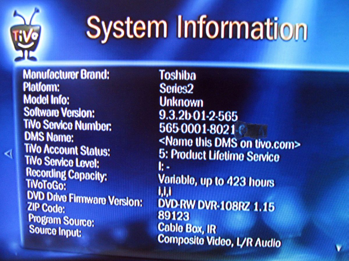 DIGITAL MEDIA SERVER DVR W DVD RW LIFETIME TIVO PLUS NO MONTHLY FEES