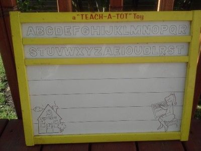 Vtg Holgate Toy RARE Tin Wood Drawing Board Wipe Off 20 x 15 1 2