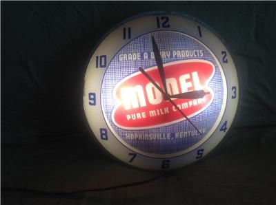  LIGHTED BUBBLE CLOCK MODEL PURE MILK COMPANT HOPKINSVILLE, KY. FRESH