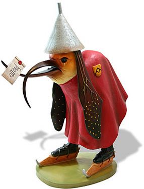 Hieronymus Bosch Bird Letter Sculpture Gothic Figurine