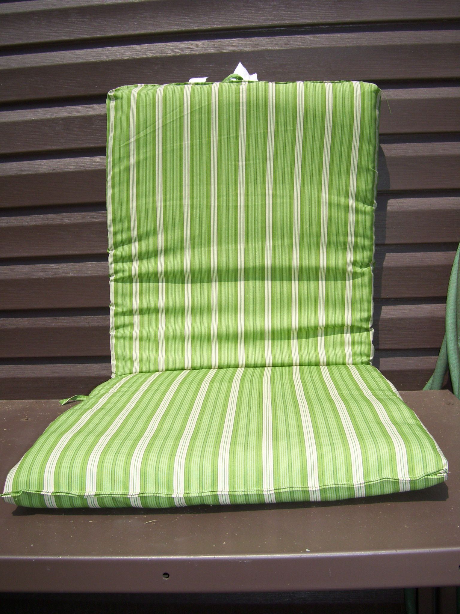 New Green and White Striped Outdoor Patio Cushions