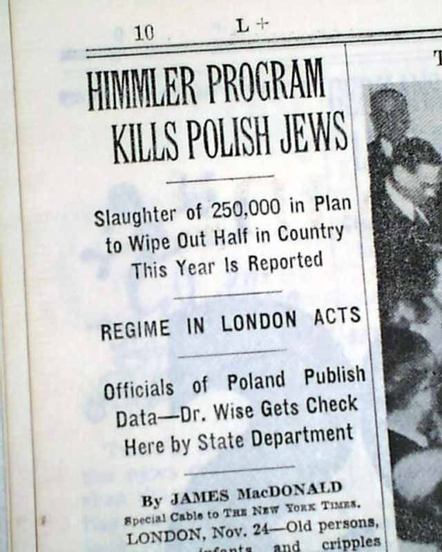 1942 Newspaper Heinrich Himmler Orders Extermination of The Weaker