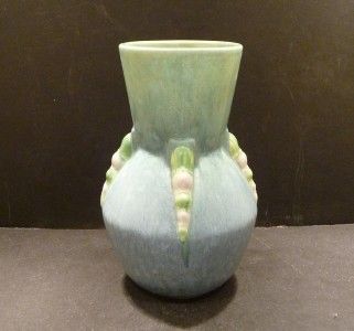 roseville topeo blue vase 658 7 1 4 mint