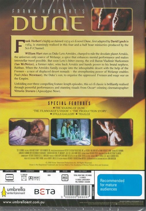 Dune Frank Herbert 3 Disc Set Complete Original Series New SEALED DVDs