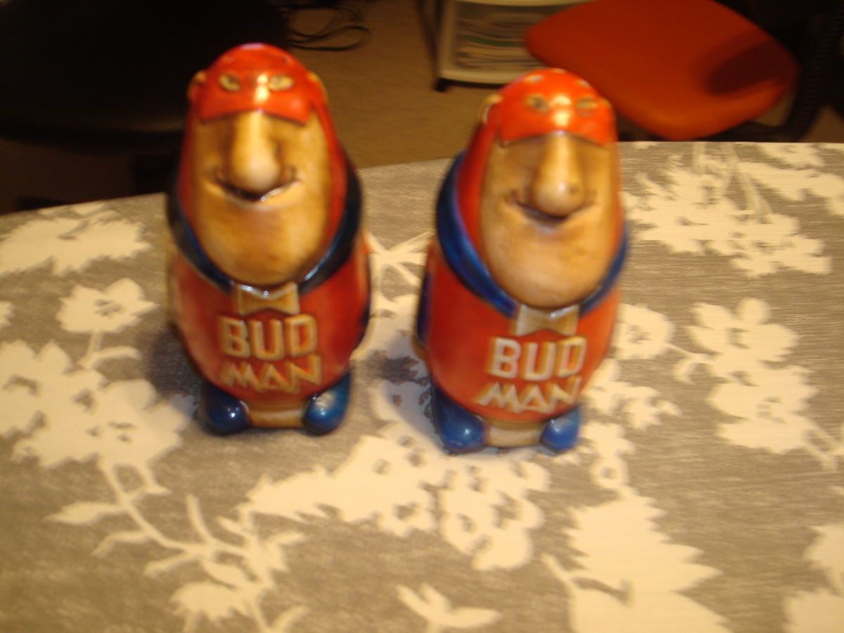 Budweiser Bud Man Salt Pepper Shakers