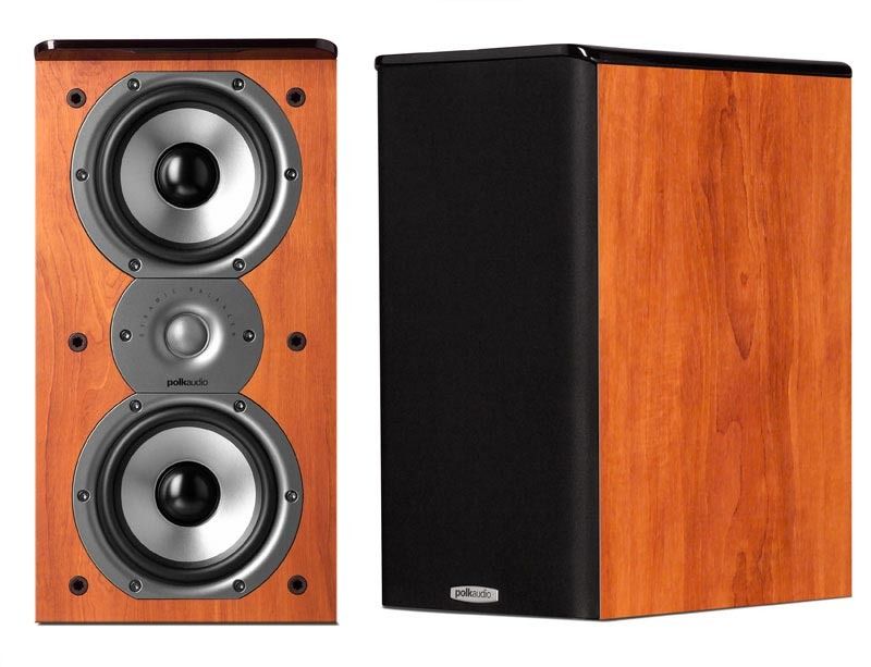 POLK AUDIO TSI 200 BOOKSHELF HOME THEATER SPEAKERS PAIR CHERRY