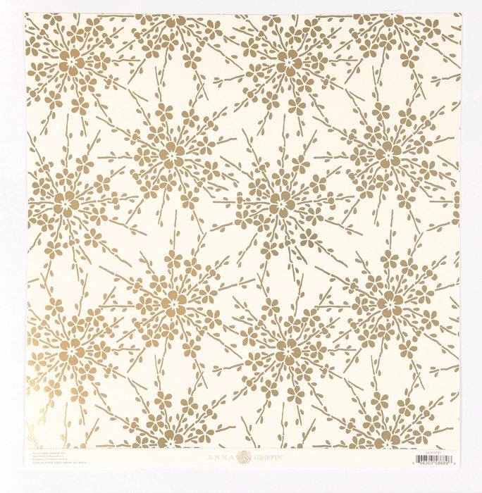 Anna Griffin Honoka Collection 12 x 12 Foiled Paper Ivory Blossom