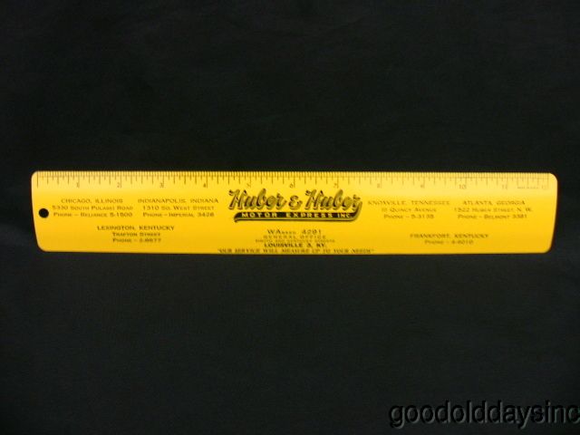 Huber Huber Motor Express Inc Chicago Louisville KY Advertising Ruler