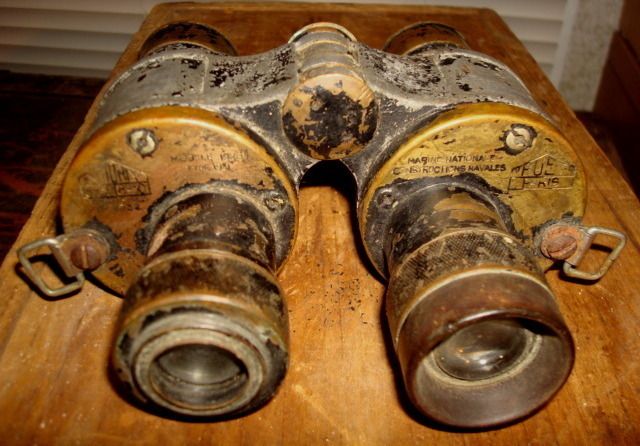 NAVAL MARINE FRENCH BINOCULARS HUET PARIS MODELE 19284 type 1931 OLD