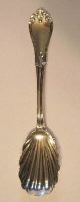 Antique F H Boston Farrington Hunnewell Coin Silver Fancy Sugar Spoon