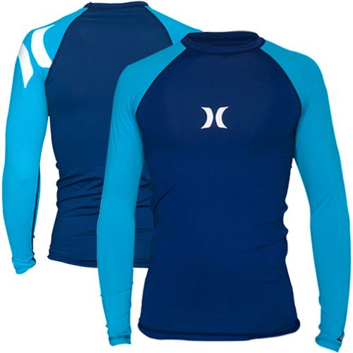 Hurley One Only 4 Way Stretch Long Sleeve Rashguard Cyan