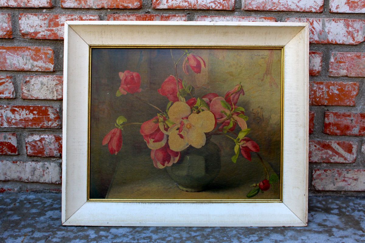 1947 Artist Florence Julia Bach Large Antique Floral Print