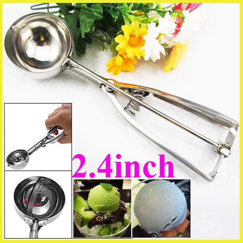 Stainless Steel Ice Cream Scoop Muffin Mix Cookie Dough Spoon