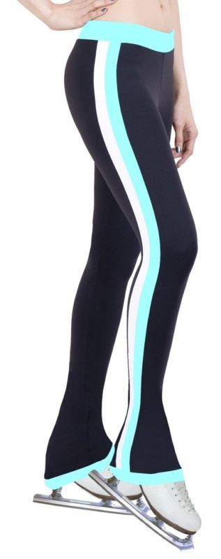 Ice Figure Skating Dress Practice Pants Side Stripe TW