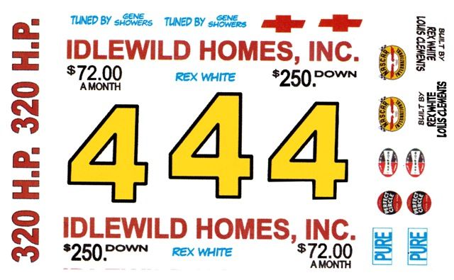 Rex White Idlewild Homes 1959 Chevrolet 1 25th 1 24th Scale Decals