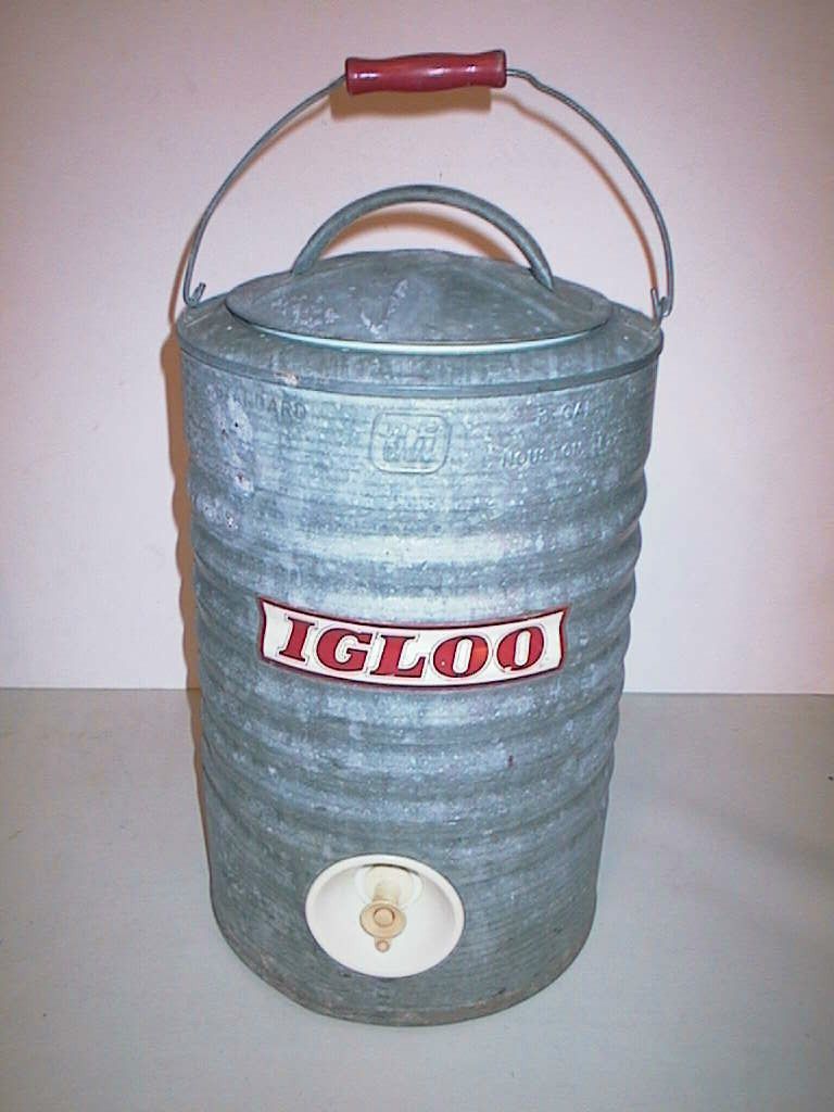 Vintage Igloo 3 Gallon Galvanized Metal Water Cooler