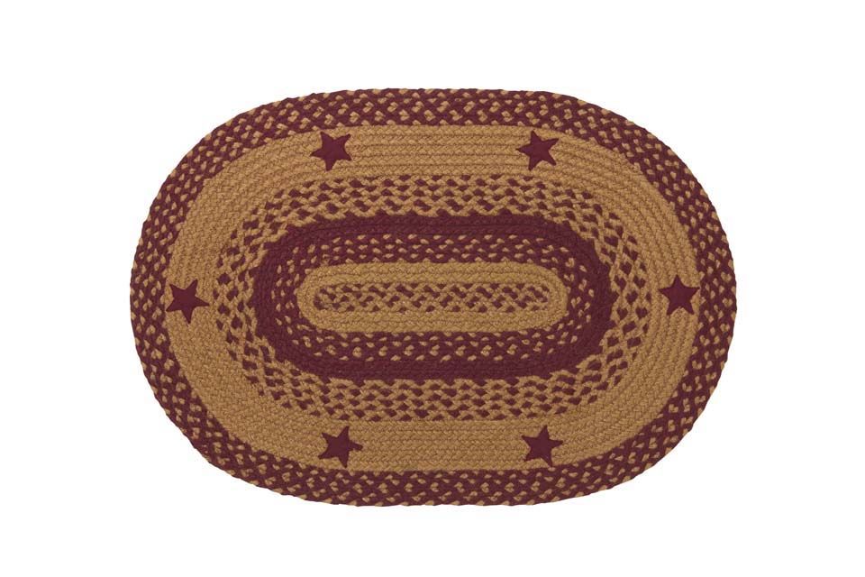 IHF Country Jute Braided Oval Area Accent Rug for Sale Applique Star