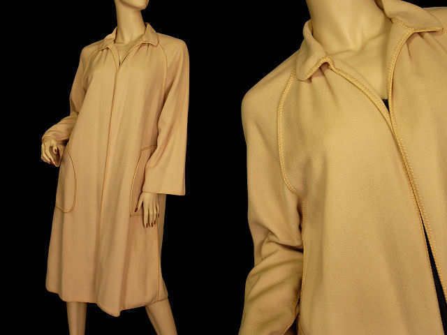 Vintage Ilie Wacs Ivory Robe Style Coat 1970’S