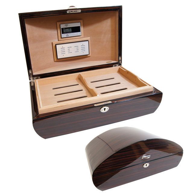 Tesoro Dome 120 Cigar Humidor Madagascar Ebony Spanish Cedar Brand New