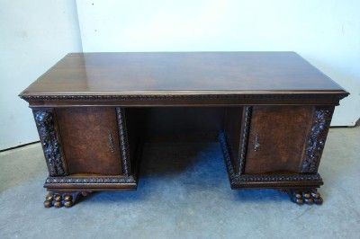  Walnut and Oak Paw Footed Antique German Writing Desk D243B