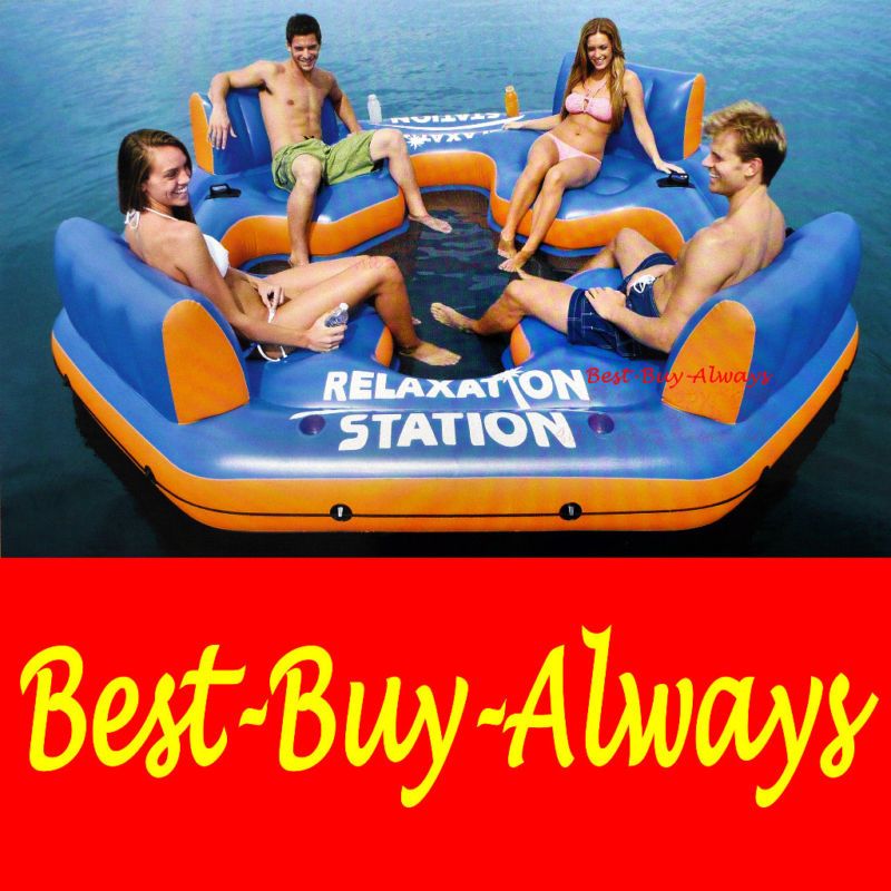 Large Inflatable Float Island Pool Caribbean Fun Raft