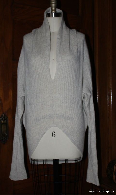  LUXE~Soft Oatmeal 100% Cashmere ~ INHABIT ~ Cozy Cocoon Sweater*Wrap~M