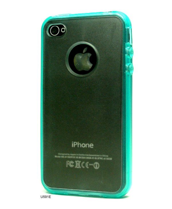  Silicone Bumper Hard PC Cover Case for Apple iPhone 4 4S U591E