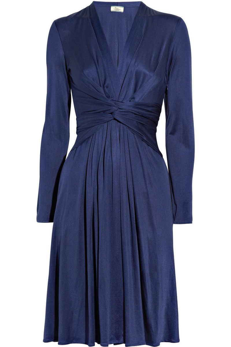 Issa Navy Silk Jersey Dress 6 L