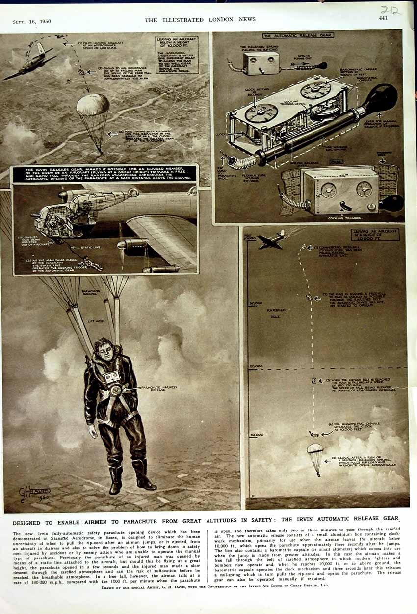 1950 Airmen Parachute Irvin Automatic Release Gear